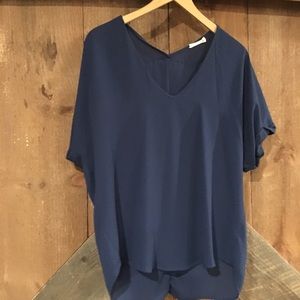 Loose blue sheer blouse